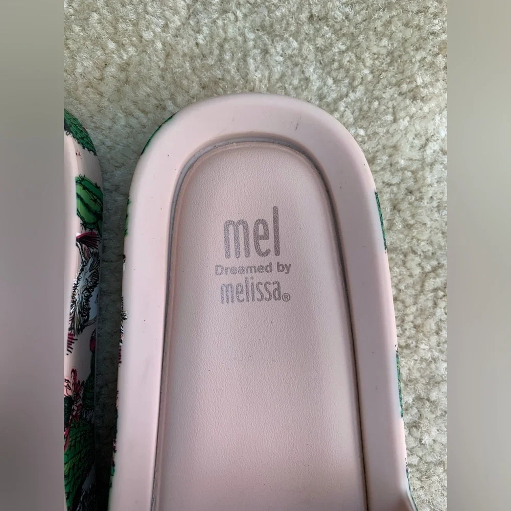 Mini Melissa Little Kid Size 12 Llama Print Slides Sandals